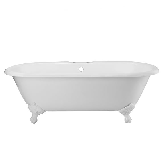 Vintage Tub & Bath Cambridge 60 Inch Cast Iron Double Ended Clawfoot Tub - Rim Faucet Drillings
