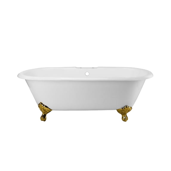 Vintage Tub & Bath Cambridge 72 Inch Cast Iron Double Ended Clawfoot Tub - Rim Faucet Drillings