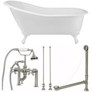Vintage Tub & Bath Charlotte 54 Inch Cast Iron Slipper Clawfoot Tub Package