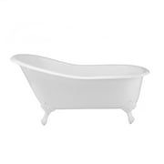 Vintage Tub & Bath Charlotte 72 Inch Cast Iron Slipper Clawfoot Tub - No Faucet Drillings