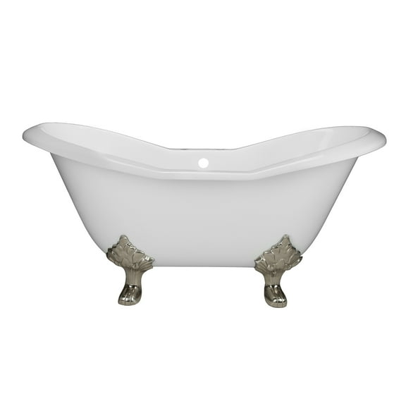 Vintage Tub & Bath Grace 72 Inch Cast Iron Double Slipper Tub - Rim Faucet Drillings - Lion Paw Feet