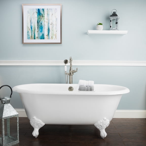 Vintage Tub & Bath Kensington 60 Inch Cast Iron Double Ended Clawfoot Tub - No Faucet Drillings