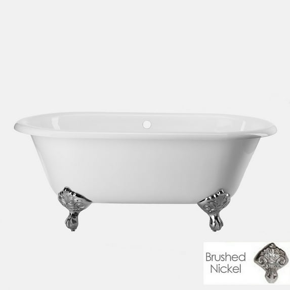 Vintage Tub & Bath Kensington 60 Inch Cast Iron Double Ended Clawfoot Tub - No Faucet Drillings