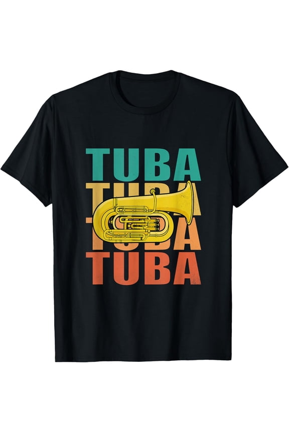 Vintage Tuba Player Men Big Band Orchestra Retro Tuba T-Shirt