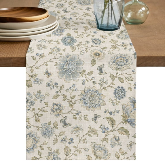 Vintage Tulips Table Runner 90 Inches Long,Dining Table Runners Dresser Scarves,Elegant Floral Botanical Farmhouse Kitchen Coffee Tablerunner for Tabletop Party Birthday Holiday Wedding 13"x90"