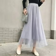 thumbnail image 1 of Vintage Tulle Skirt Women Streetwear Elastic High Waist Mesh Pleated Skirts Summer Elegant Korean A Line Office Ladies Skirt New, 1 of 9