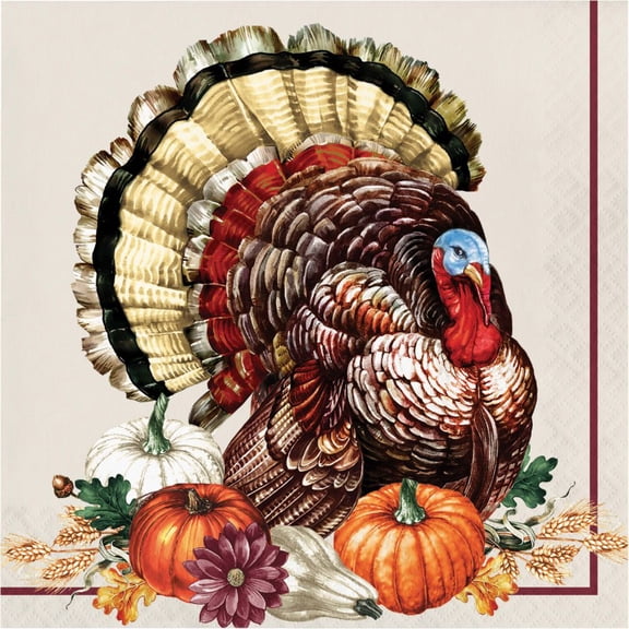Vintage Turkey Dinner Napkins 16 Per Pack
