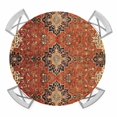 thumbnail image 1 of Vintage Turkish Abstract Figure Elastic Fitted Round Table Cover Medieval Ethnic Style Texture Waterproof Outdoor Tablecloth for Holiday Party, Picnic, Patio & Dining Fits Tables Up to 36"-44", 1 of 8