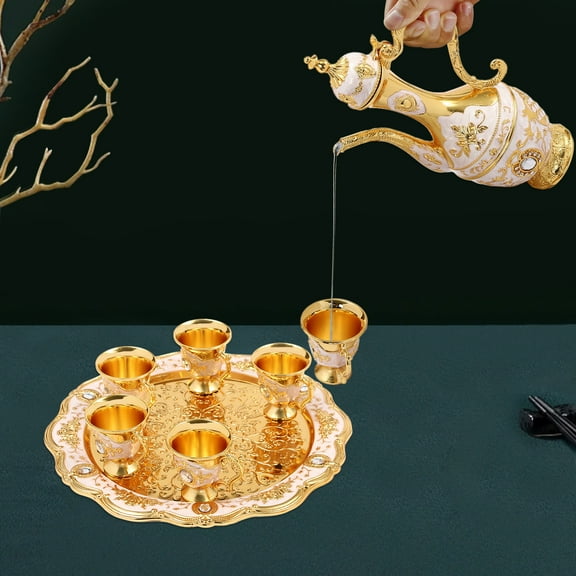 Vintage Turkish Coffee Set with Pot and 6 Cups for Home Decor Birthday Christmas Housewarming Wedding Turkish Tea Set