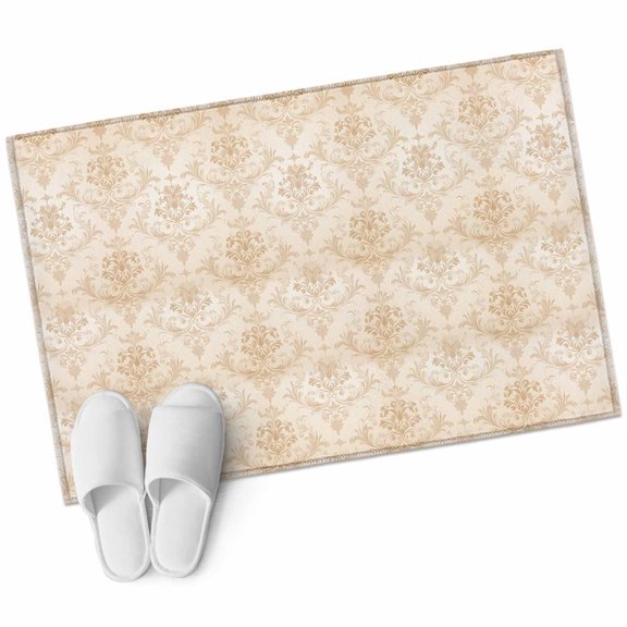 Vintage Turkish Pattern Area Rug 2x3ft Orange Mural Farm Non-Slip Washable Square Rugs Soft Felt Indoor Floor Mat for Bedroom Kitchen Living Room Bathroom