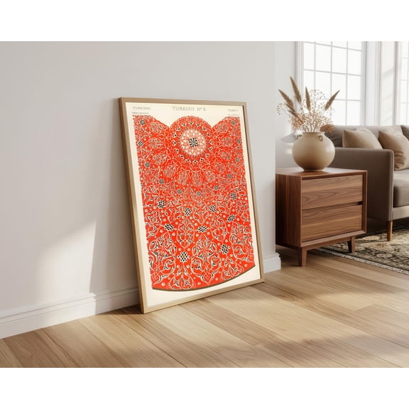 Vintage Turkish Pattern Poster, Islamic Arabesque Wall Art