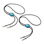 Vintage Turquoise Bolo Tie for Men Cool Pendant Necktie Western Cowboy Necklace Bolo Tie Music Concert Rodeos Neckwear