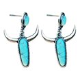 thumbnail image 1 of Vintage Turquoise Geometric Dangle Earrings for Women Boho Fashion Gemstone Ear Hook Blue Drop Earrings Wedding Jewelry Gift, 1 of 2