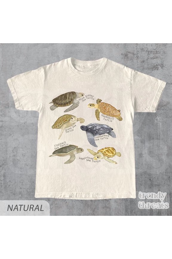 Vintage Turtle Graphic Marine Reptile Ocean Beach Shell Conservation T-shirt
