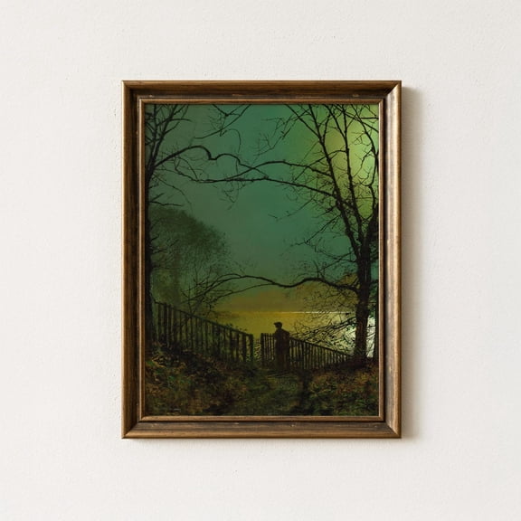 Vintage Twilight Moody Landscape Antique Decor Wall Art