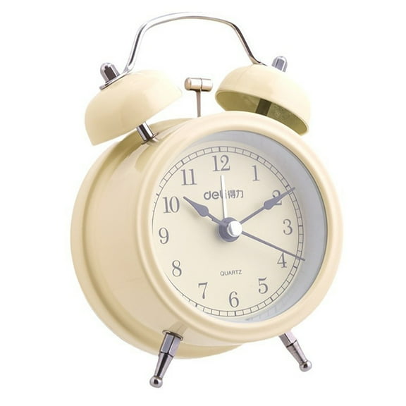 Vintage Twin Bell Alarm Clock With Quartz Movement, Retro Design With Loud Ring And Easy-To-Read Dial, For Kids Bedroom, Home Decor, Heavy Sleepers - Includes 1 Alarm Clock, 1