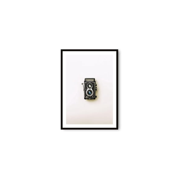 Vintage Twin Lens Camera Wall Art Print With Minimal Black White Decor Unframed Paper Print