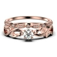 thumbnail image 1 of Vintage Twisted Salt And Pepper 1.00 Carat Round Cut Diamond Moissanite Engagement Ring, Antique Design Wedding Ring in10k Solid Rose Gold, Promise Ring, Bridal Set, Matching Band, 1 of 4