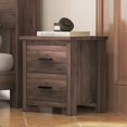 thumbnail image 1 of Vintage Two Drawer Nightstand in Dark Walnut - Simple &amp; Generous MDF Storage, Perfect for Cozy Bedrooms, 19.1" W x 15.7" D x 21.3" H, Easy Assembly, 1 of 14