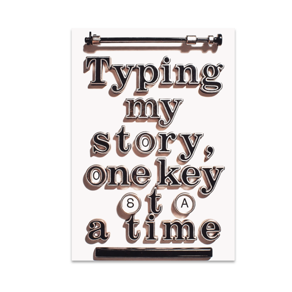 Vintage Typewriter Keys Art - Writing Enthusiast - 13x19 Poster Print