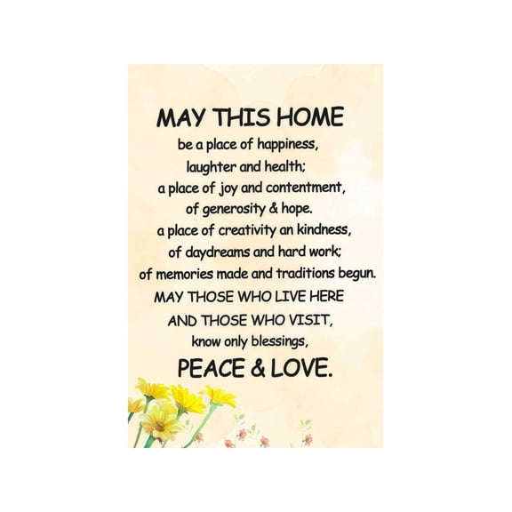 Vintage Typography Metal Sign House Blessing Quote Inspirational Wall Art for New Home Living Room Kitchen Decor 12x8 Inch