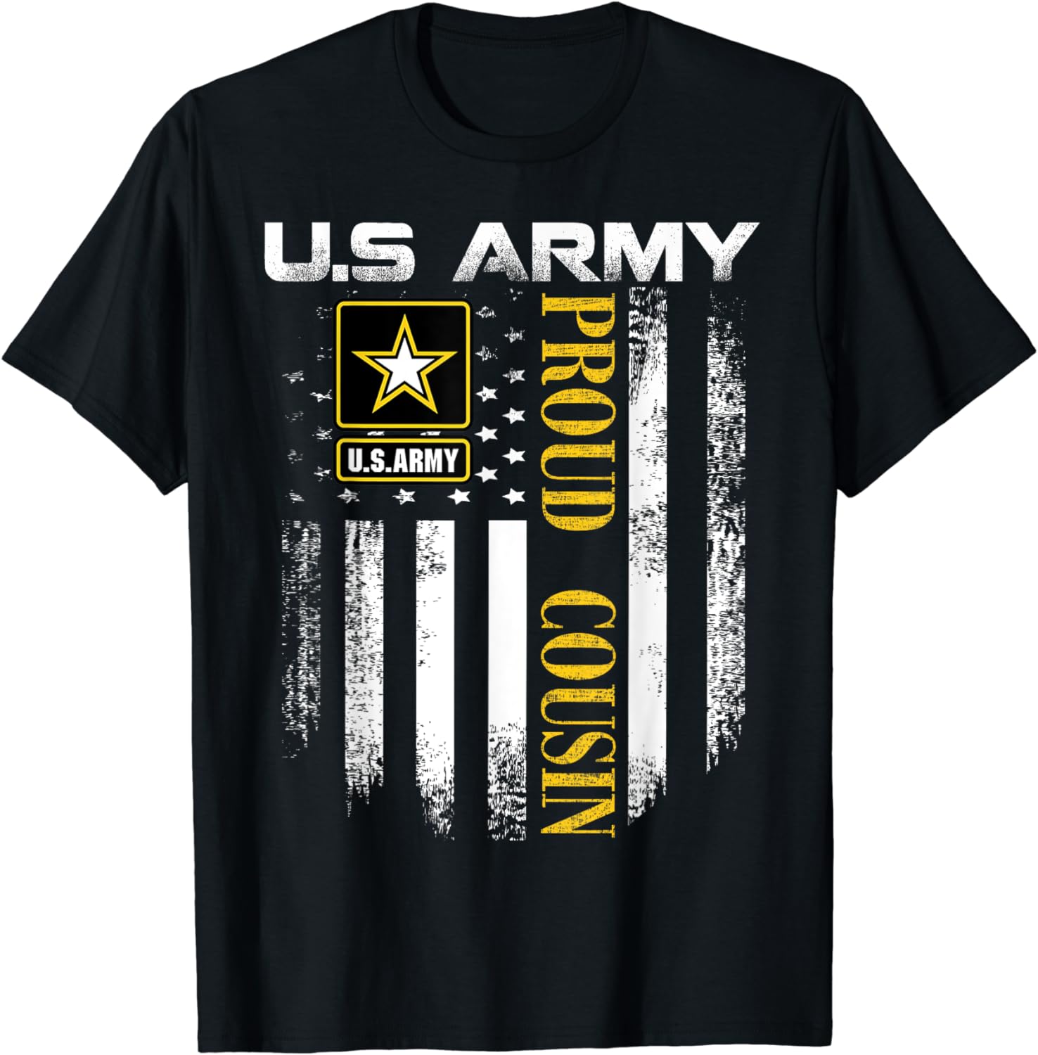 Vintage U.S. Army Proud Cousin With American Flag Gift T-Shirt ...