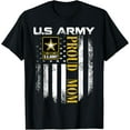 thumbnail image 1 of Vintage U.S. Army Proud Mom With American Flag Gift T-Shirt, 1 of 4