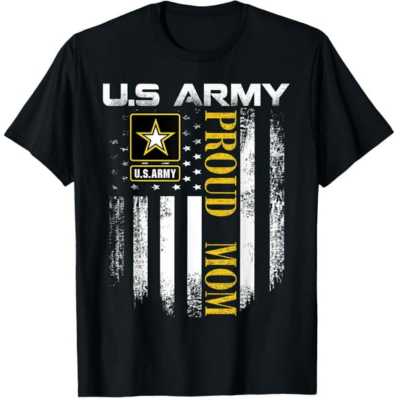 Vintage U.S. Army Proud Mom With American Flag Gift T-Shirt