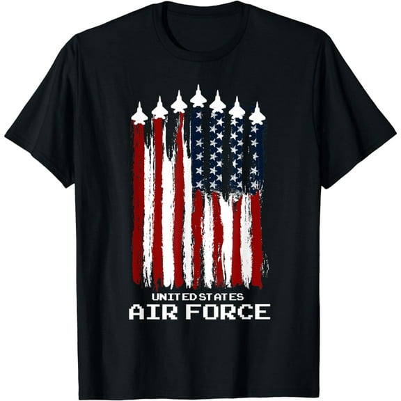 Vintage US Air Force Veterans USA American Flag 4th of July T-Shirt