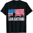 thumbnail image 1 of Vintage US Flag American City Skyline San Antonio Texas T-Shirt Black 4X-Large, 1 of 4