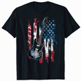 thumbnail image 1 of Vintage US Flag Guitar Shirt American Flag Gift T-Shirt T-Shirt, 1 of 5