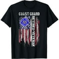 thumbnail image 1 of Vintage USA American Flag Coast Guard Proud Retired Veteran T-Shirt, 1 of 4