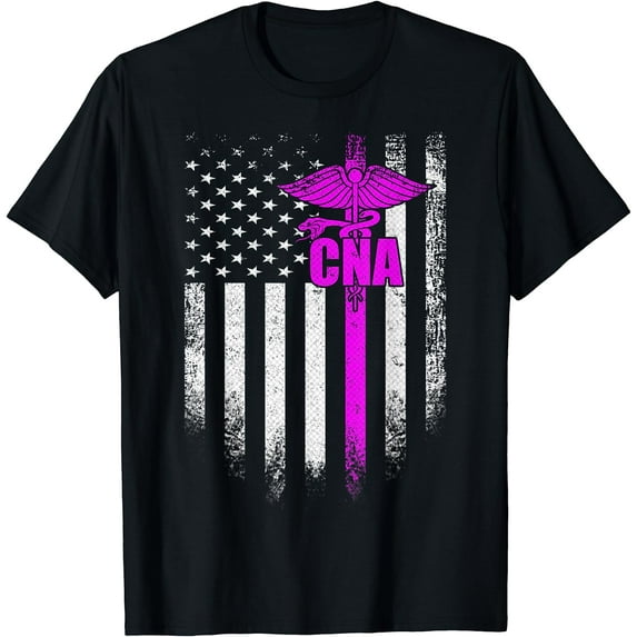 Vintage USA CNA Certified Nurse Assistant American Flag Gift T-Shirt