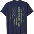 thumbnail image 1 of Vintage USA Camo Flag Proud Dachshund Dad Wiener Silhouette Unisex T-Shirt for Men Women Kids Toddler,Navy Color,Size 4T, 1 of 5