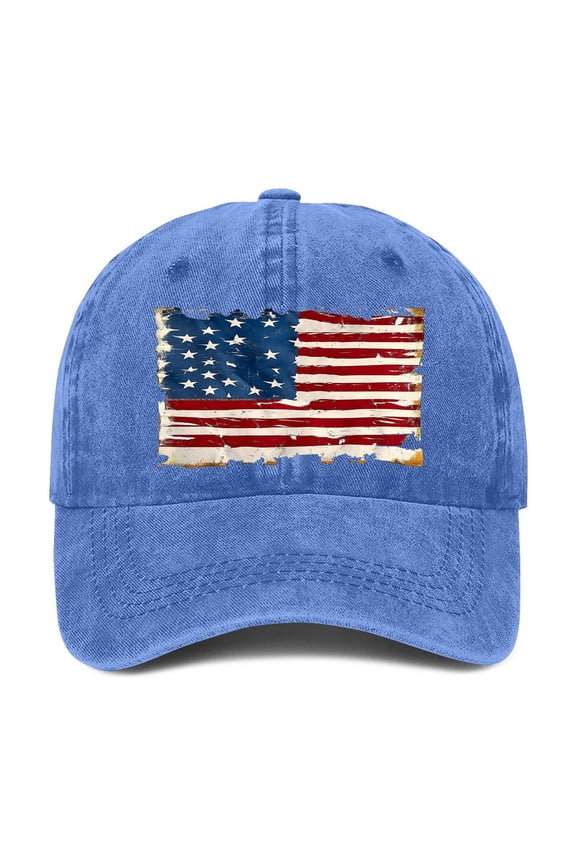 Vintage USA Flag Baseball Cap for Men Women Dad Trucker Retro Baseball Cap Stars and Stripes Hat Vintage Striped Bhutanese America Flag Snapback Hat Breathable Classic Comfort Visors Sun Hat