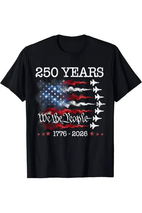 Vintage USA Flag Fighter Jets 1776 2026 250 Years Freedom Unisex T-Shirt ,up to size 5XL