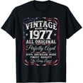thumbnail image 1 of Vintage USA Flag Legends Born in 1977 Classic 47th Birthday T-Shirt, 1 of 4