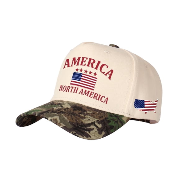 Vintage USA Flag Map Embroidered Baseball Cap, America North America Patriotic Adjustable Hat, Streetwear Cap for Men Women, Embroidered Color Block Trucker Hat Unisex Adjustable Cotton