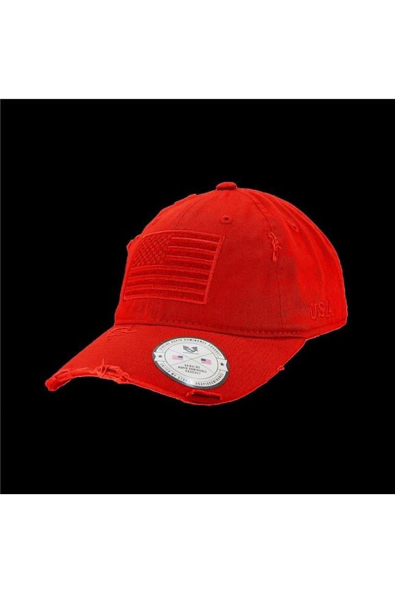 Vintage USA Flag Patch Cap, Red