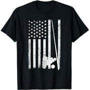 Vintage USA Flag Pool Stick Funny Billiards Gift Men Women T-Shirt