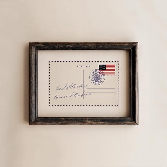 Vintage USA Flag Postcard Print 4th Of July Decor Unframed Paper Print