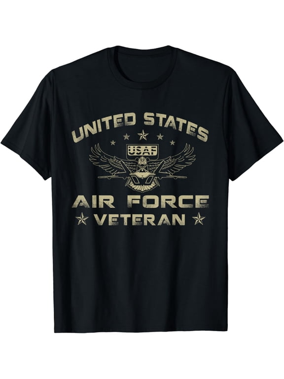 Vintage USA Flag Proud US Air Force Veteran for Men Women T-Shirt