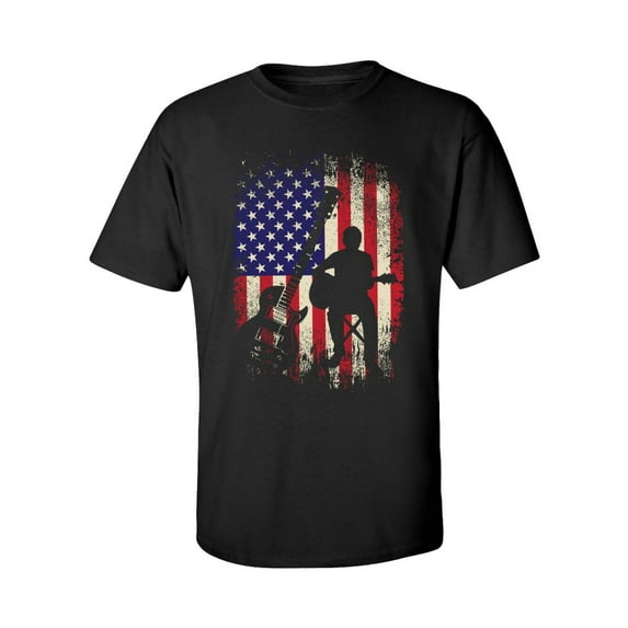 Vintage USA Guitar T-Shirt Music Lover Classical Gift Unisex T-Shirt, Patriotic Guitarist Shirt, Graphic Short Sleeve