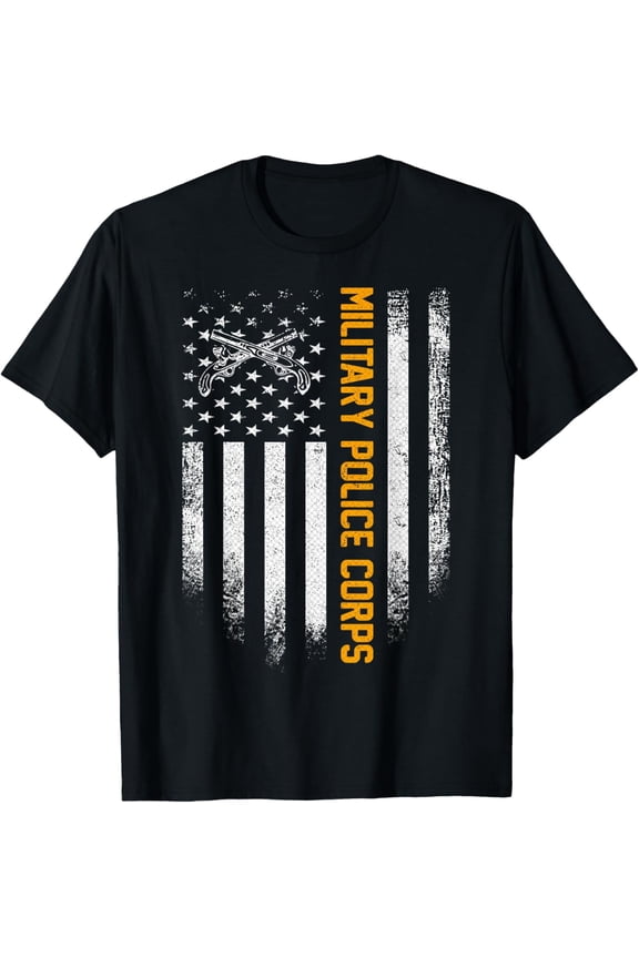 Vintage USA Military Police Corps American Flag Patriotic T-Shirt
