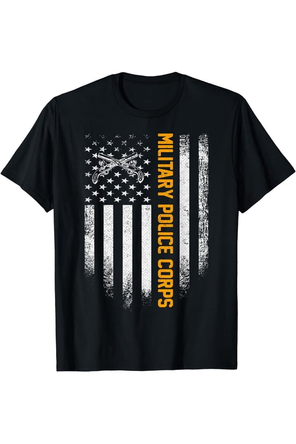 Vintage USA Military Police Corps American Flag Patriotic T-Shirt