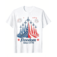 thumbnail image 1 of Vintage USA Patriotic Tee For Men | Freedom Since 1776 American Flag Jet Fighter 4th Of July T-Shirt, 1 of 3