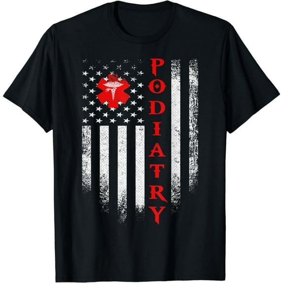 Vintage USA Podiatry Doctor American Flag Podiatrist Pride T-Shirt