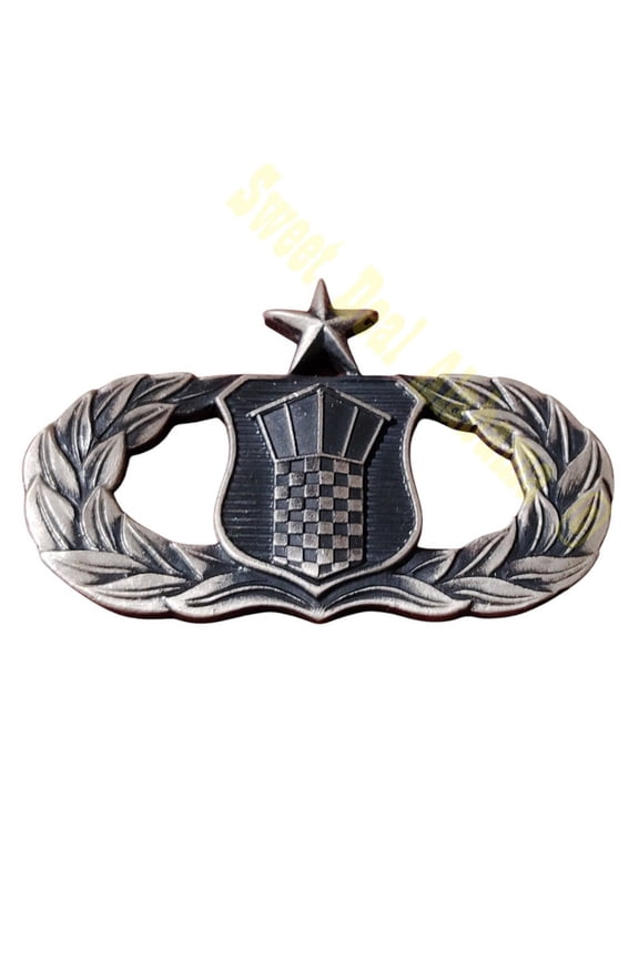 Vintage USAF Senior Air Traffic Control Badge Pin, Patinated Silver Finish