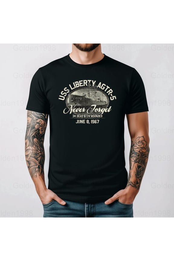 Vintage USS Liberty 1967 Military Distressed Veteran Gift Graphic Tee,for men & women up to 5XL