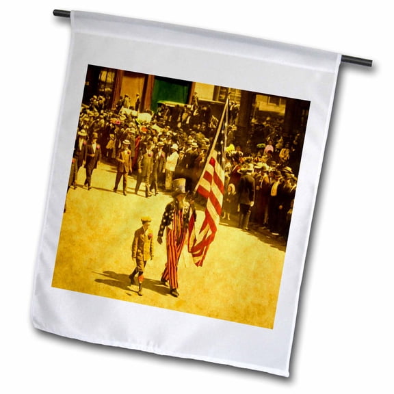 3dRose, Vintage Uncle Sam on the 4th of July, 18 x 27 inch Garden Flag